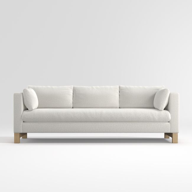 Online Designer Combined Living/Dining Pacific Bench Track Arm Grande Sofa with Wood Legs