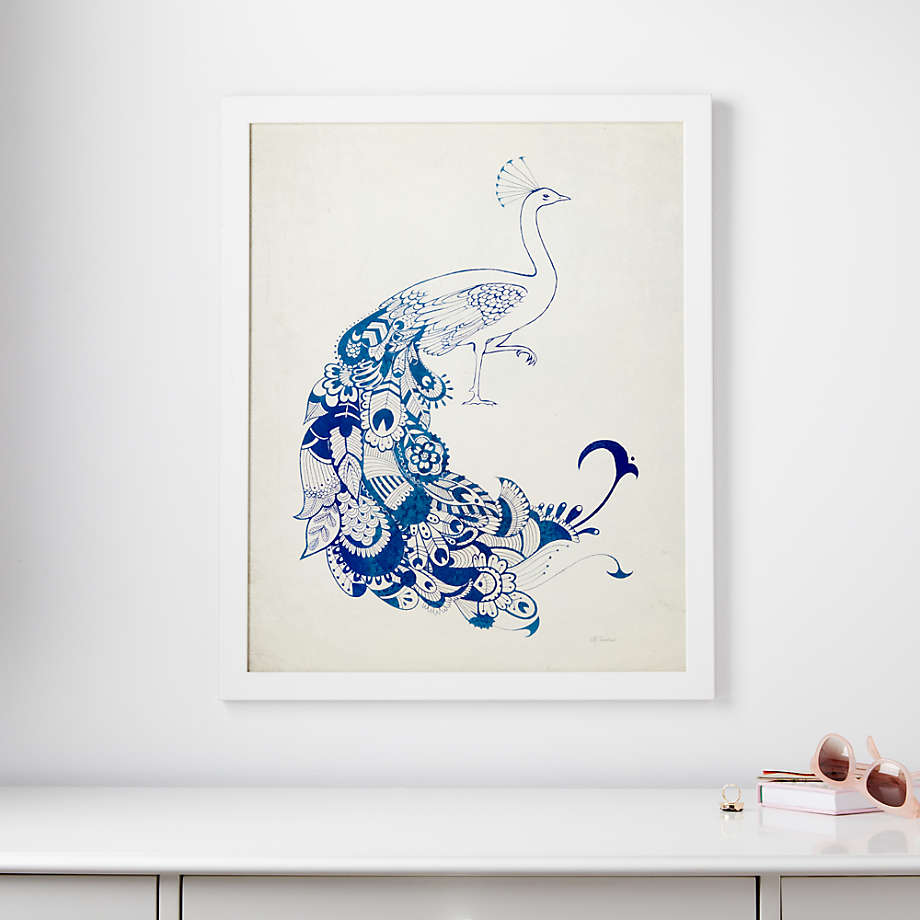 Paisley Peacock Framed Wall Art Crate and Barrel