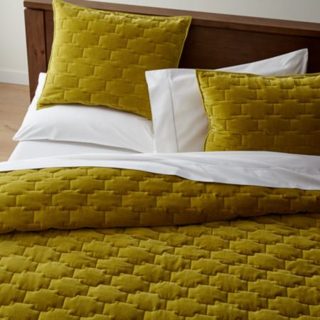 Palazzo Full Queen Mustard Yellow Velvet Quilt Reviews Crate