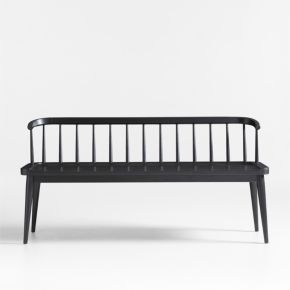 Pali Black Wood Dining Bench