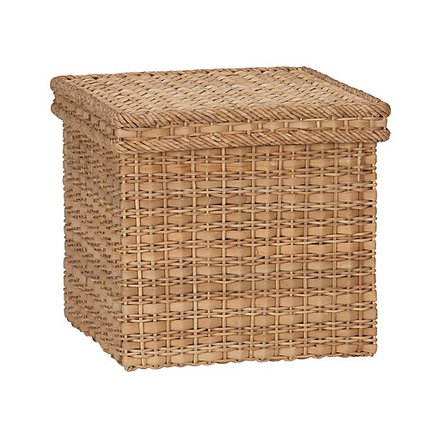 Palma Small Square Lidded Basket | Crate and Barrel