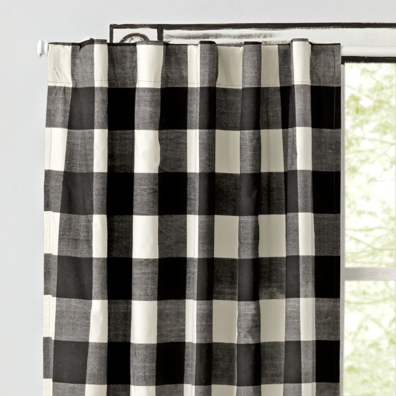 buffalo check curtains blue