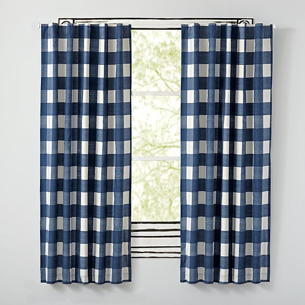 Blue Buffalo Check Curtains Crate And Barrel