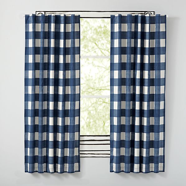 Blue Buffalo Check Curtains Crate And Barrel
