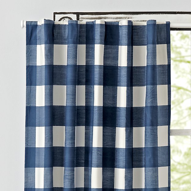 Blue Buffalo Check Curtains Crate And Barrel
