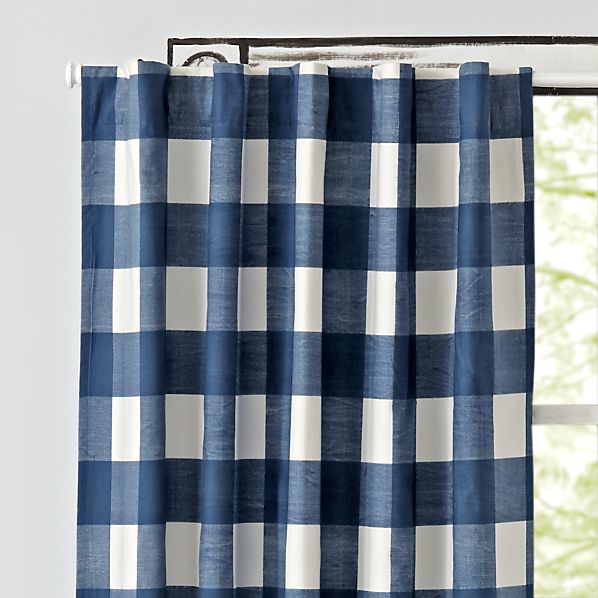Blue Buffalo Check Curtains Crate And Barrel