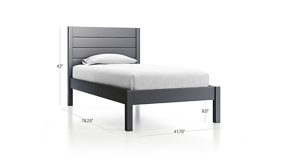 Parke Charcoal Twin Bed + Reviews Crate and Barrel