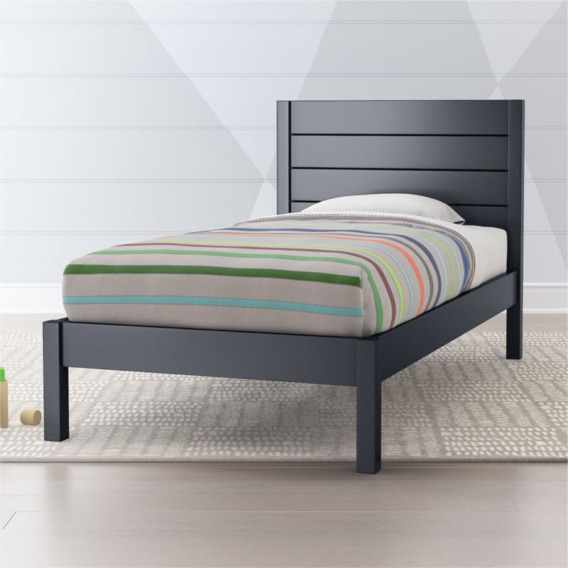 Parke Charcoal Twin Bed + Reviews | Crate and Barrel