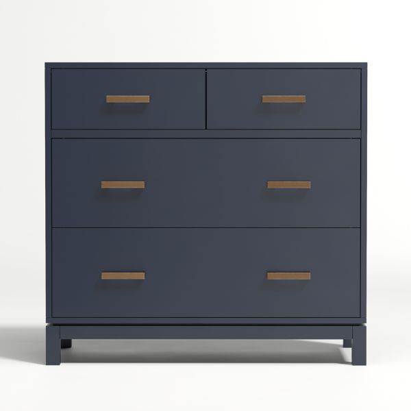 Parke Navy Blue Wood 4-Drawer Kids Dresser Chest