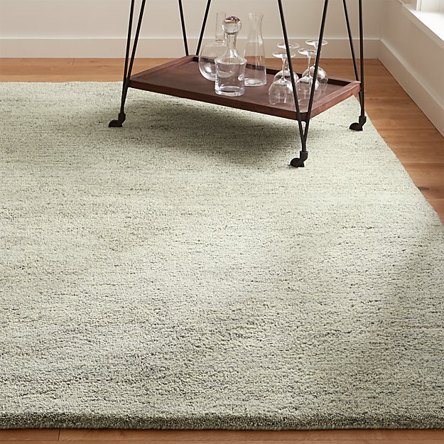 Parker Dove Grey Wool Shag Rug | Crate and Barrel