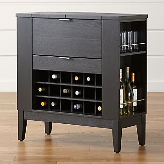 Bar Furniture Crate And Barrel Parker Spirits Ebony Cabinet