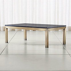 Parsons Black Marble Top Br Base 60x36 Large Rectangular Coffee Parsons Black Marble Top Br Base 48x28 Small Rectangular Coffee Table