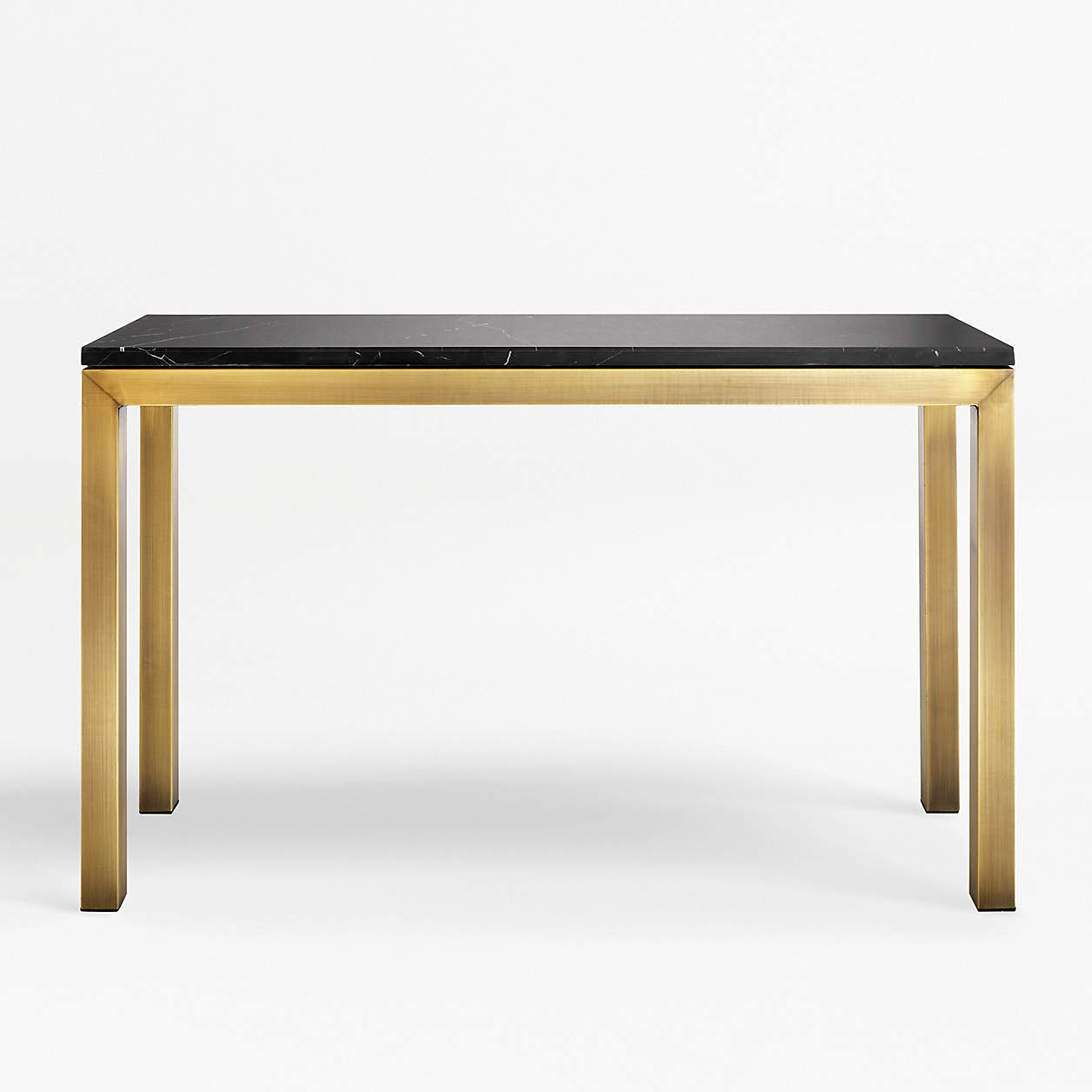 Parsons Black Marble Top/ Brass Base 48x16 Console | Crate and Barrel