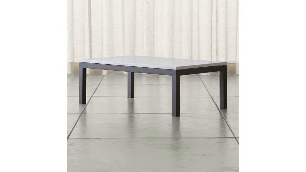 Parsons White Marble Top/ Dark Steel Base 48x28 Small ...