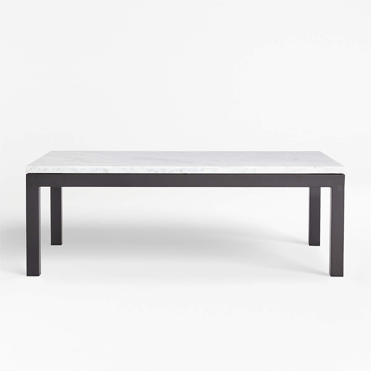 Parsons White Marble Top/ Dark Steel Base 48x28 Small Rectangular ...