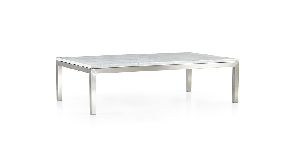 Parsons White Marble Top/ Stainless Steel Base 60x36 Large Rectangular