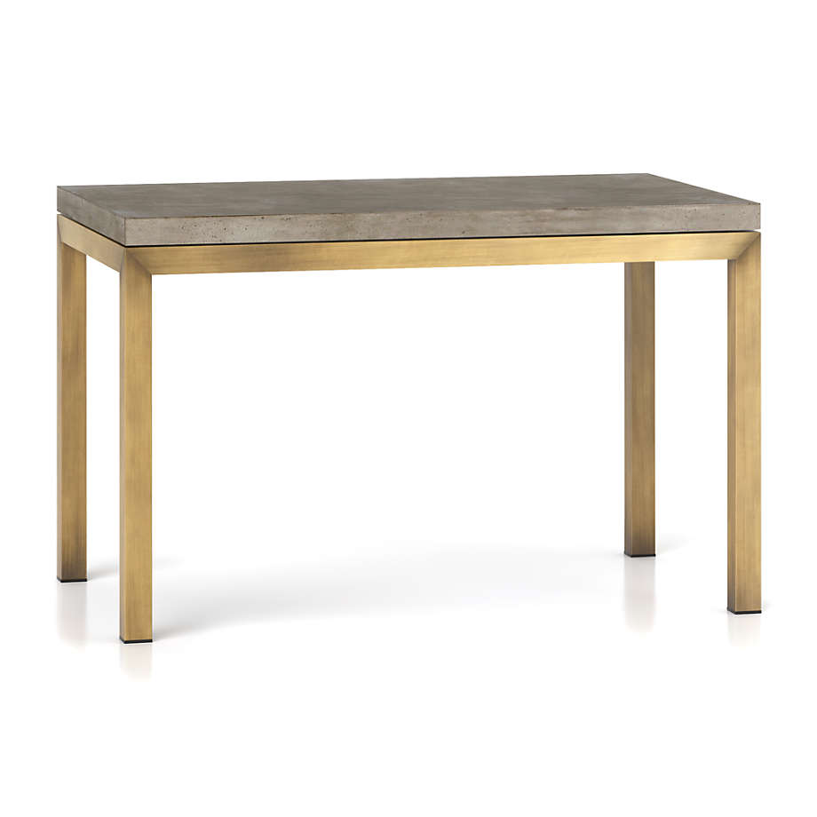 Parsons Concrete Top/ Brass Base 48x28 Dining Table Crate and Barrel