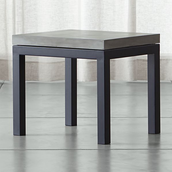 Parsons Concrete Top Dark Steel Base 20x24 End Table Reviews Crate And Barrel