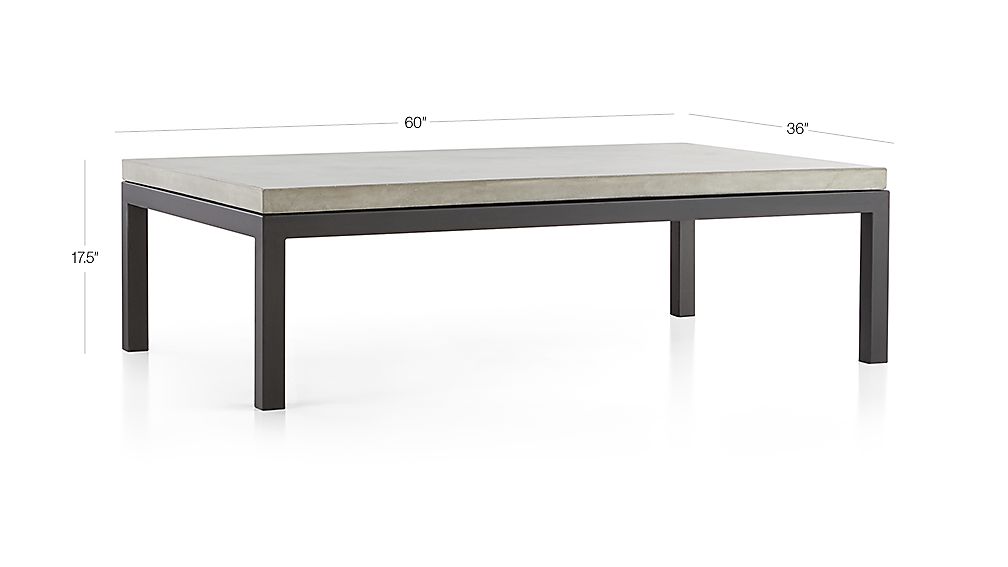 Parsons Concrete Top/ Dark Steel Base 60x36 Large Rectangular Coffee ...