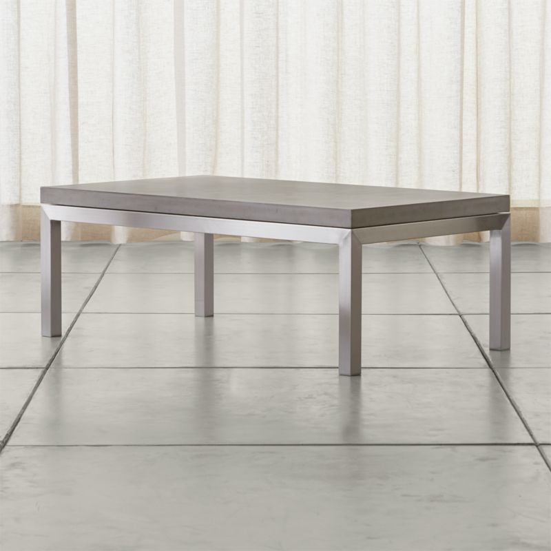 Parsons Concrete Top/ Stainless Steel Base 48x28 Small Rectangular