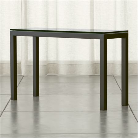 Parsons Clear Glass Top Dark Steel Base 48x16 Console Reviews