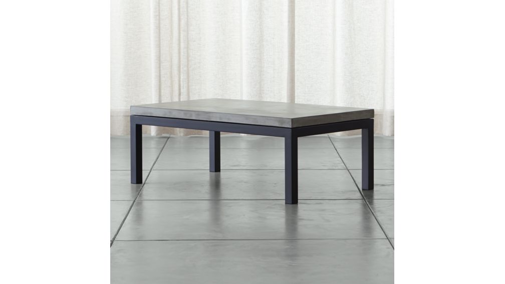 Parsons Concrete Top/ Dark Steel Base 48x28 Small Rectangular Coffee