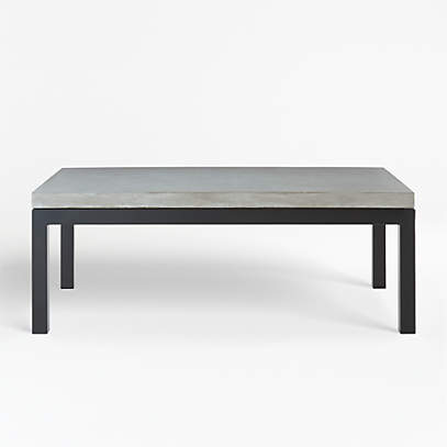 Parsons Concrete Top Dark Steel Base 48x28 Small Rectangular Coffee Table Reviews Crate And Barrel