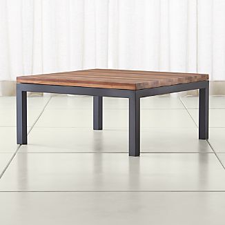 Parsons Reclaimed Wood Top/ Dark Steel Base 36x36 Square Coffee Table