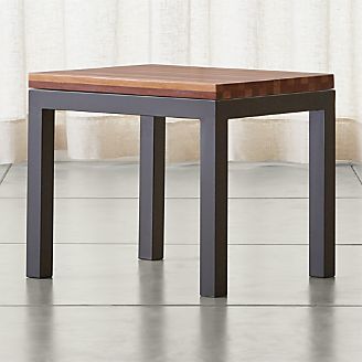 Parsons Reclaimed Wood Top/ Dark Steel Base 20x24 End Table