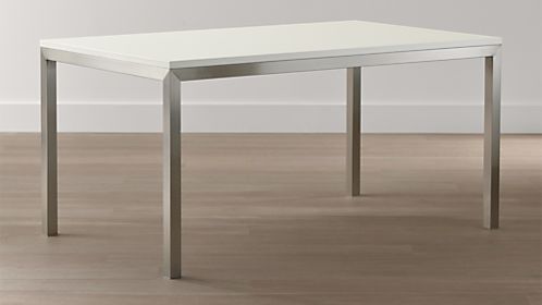 Parsons White Top/ Stainless Steel Base Dining Tables