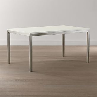 Parsons White Top/ Stainless Steel Base Dining Tables