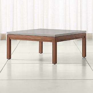 Square Wood Coffee Tables Crate And Barrel Parsons Grey Solid Surface Top Elm Base 36x36 Square Coffee Table