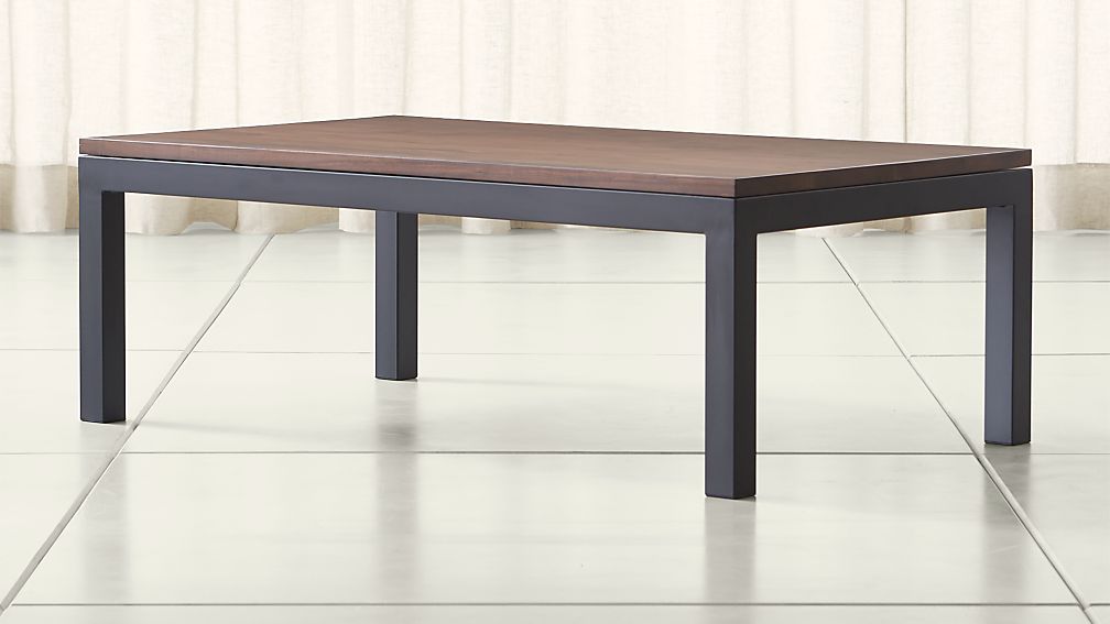 Parsons Walnut Top/ Dark Steel Base 48x28 Small ...