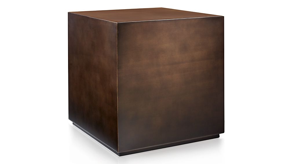 Patina Bronze Cube Table Crate and Barrel