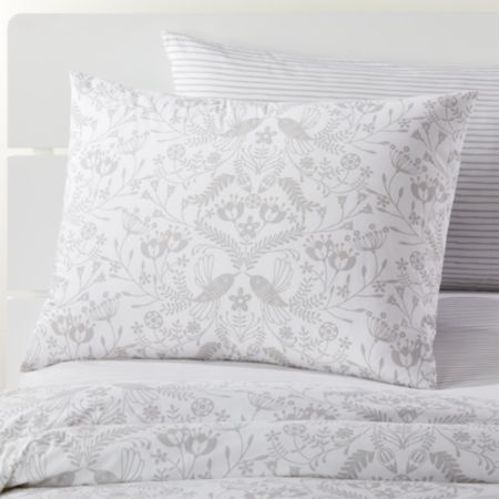 Organic Pattern Play Grey Floral Pillow Sham Reviews Crate And