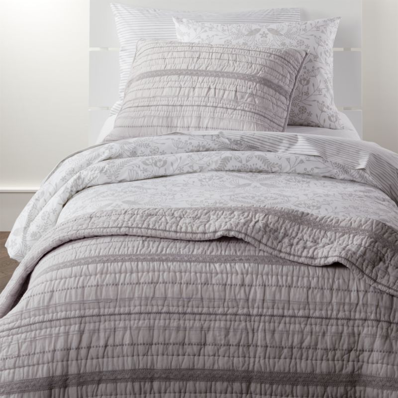 Pattern Play Grey Floral Twin Duvet Cover Crate And Barrel