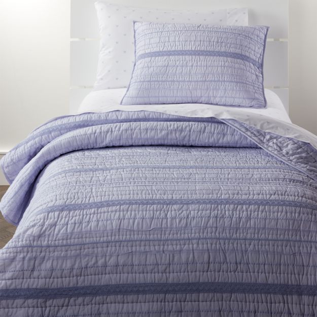 Pattern Play Lavender Twin Quilt + Reviews Crate and Barrel