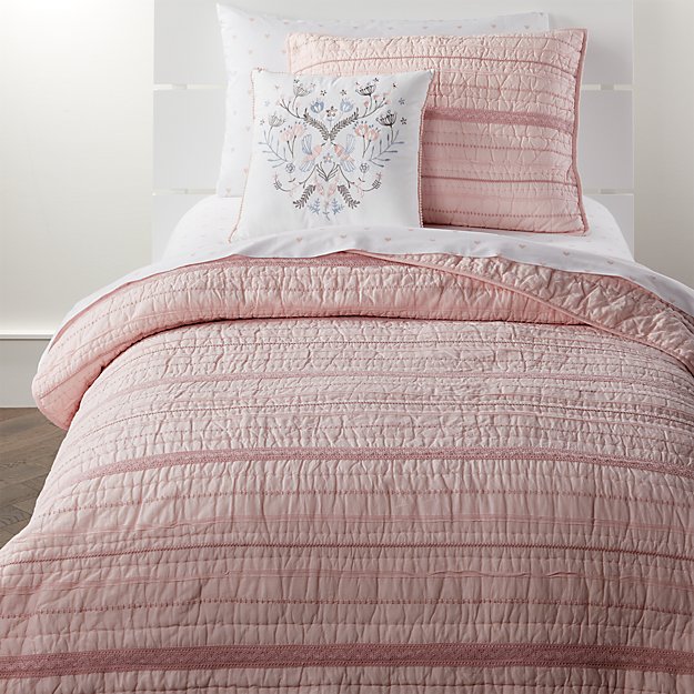Pattern Play Pink Full/Queen Quilt + Reviews | Crate and Barrel