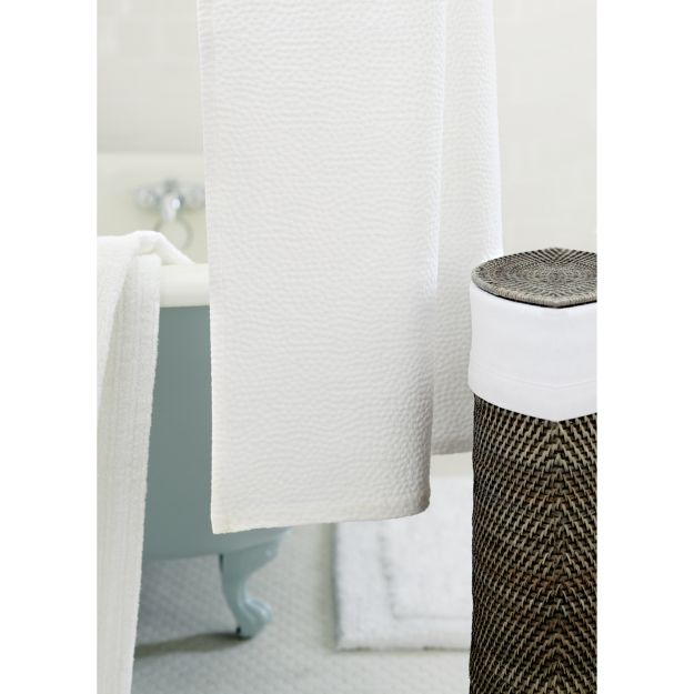 Pebble Matelasse White Shower Curtain Crate and Barrel