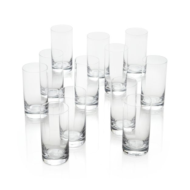 Peak Highball Glasses, Set of 12 Crate and Barrel