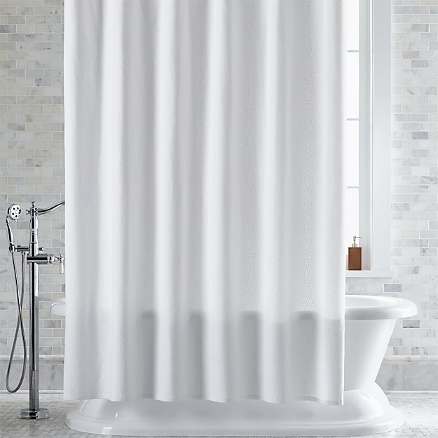 Pebble Matelassé White Shower Curtain Crate And Barrel