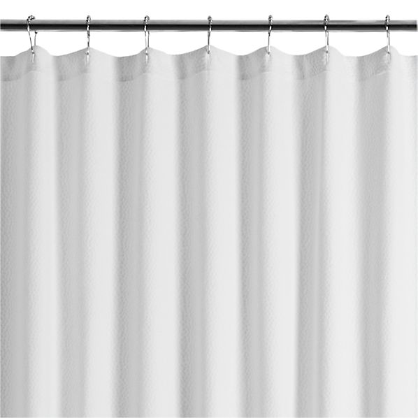 Pebble Matelassé White Extra Long Shower Curtain