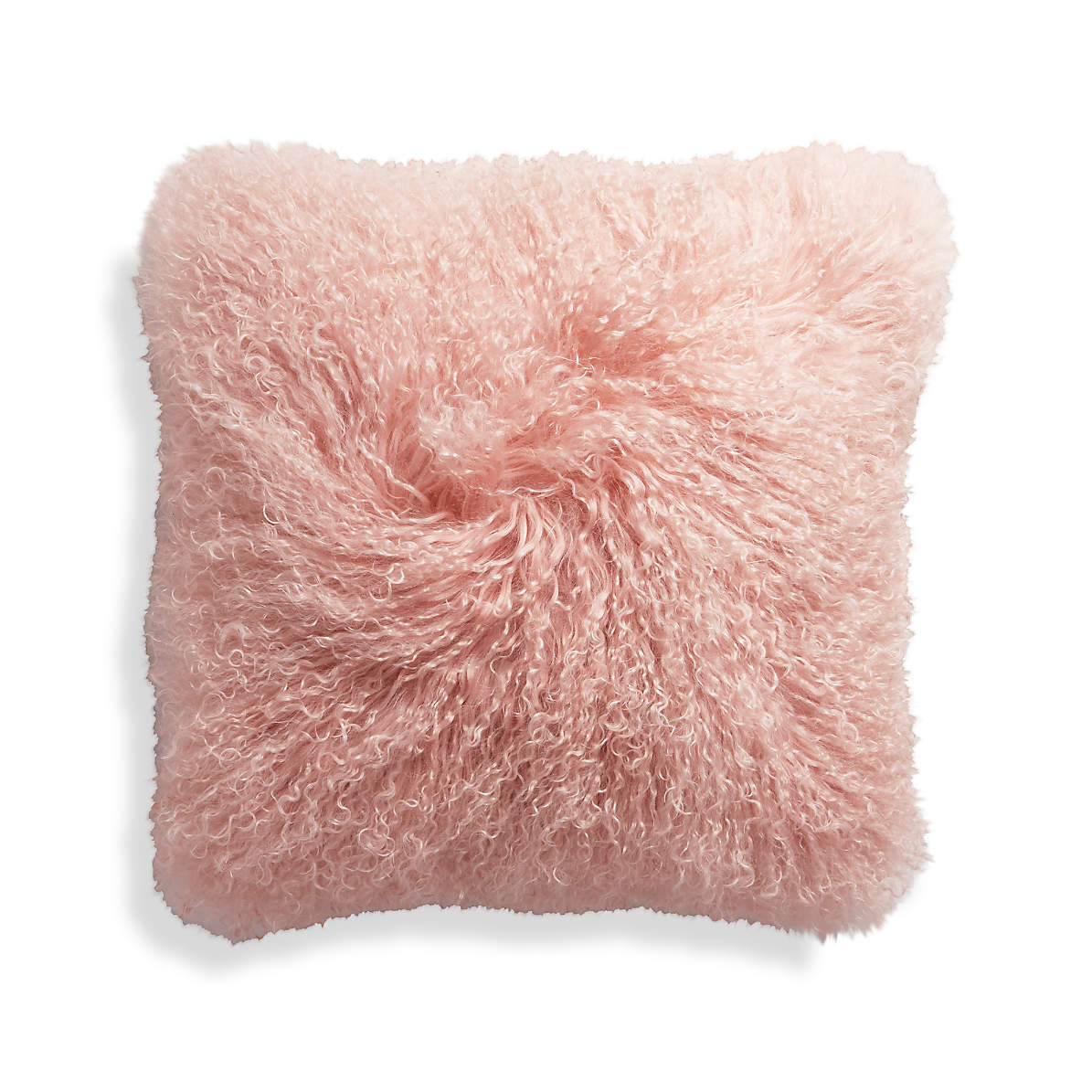 pink mongolian fur cushion