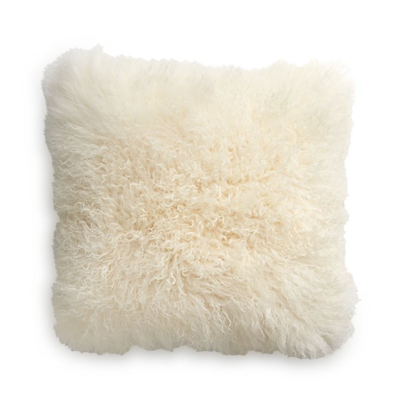 Pelliccia Ivory Mongolian Sheepskin Pillow Cover 23 Reviews