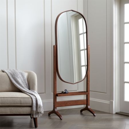 Penarth Walnut Oval Floor Mirror Reviews Crate And Barrel Canada