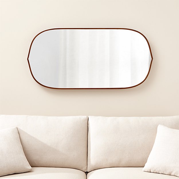Oval Wall Mirrors penarth walnut oval wall mirror | crate and barrel Oval Wall Mirrors penarth walnut oval wall mirror | crate and barrel