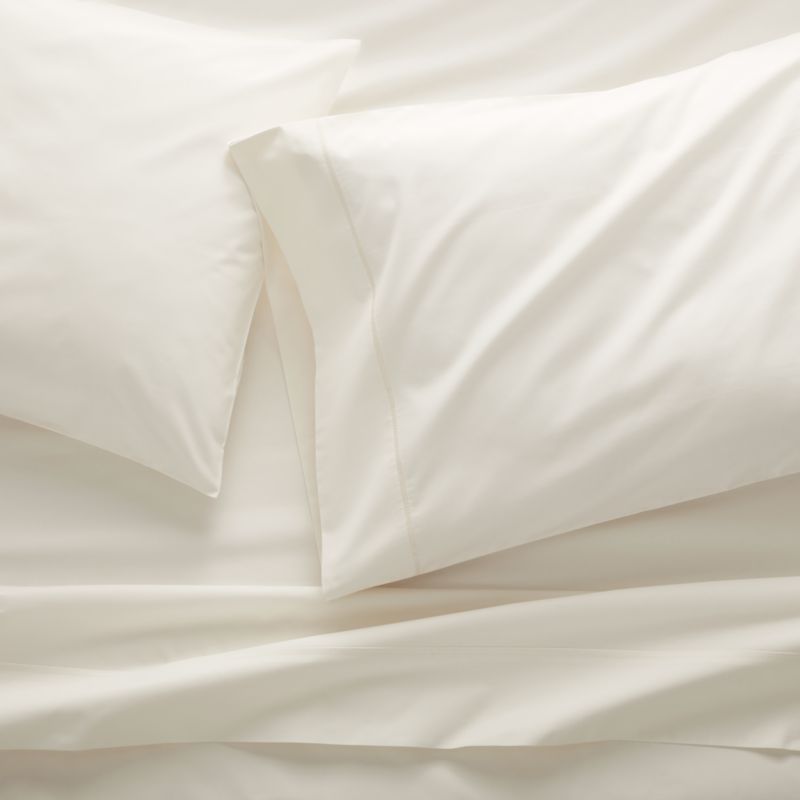 400 Thread Count Percale Ecru Queen Sheet Set Reviews Crate