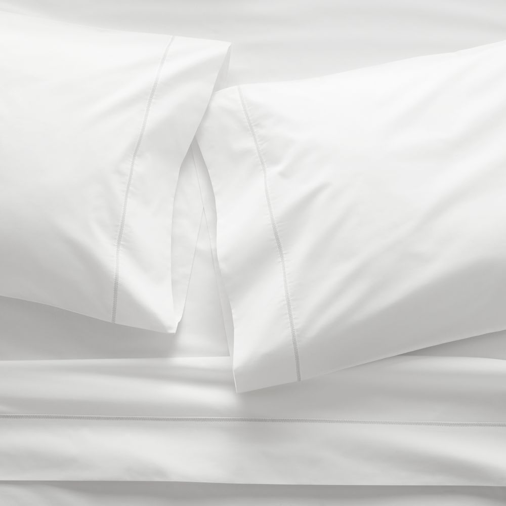 Online Designer Bedroom White Percale Sheet Set King