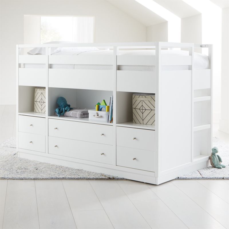 captains bed twin white