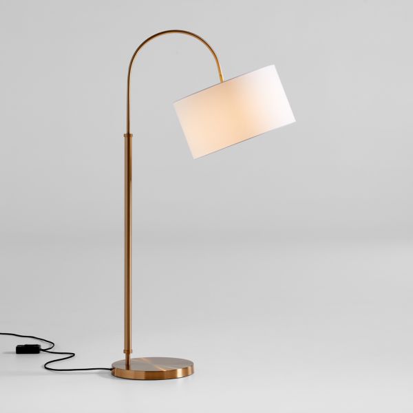 Petite Brass Adjustable Arc Floor Lamp 71
